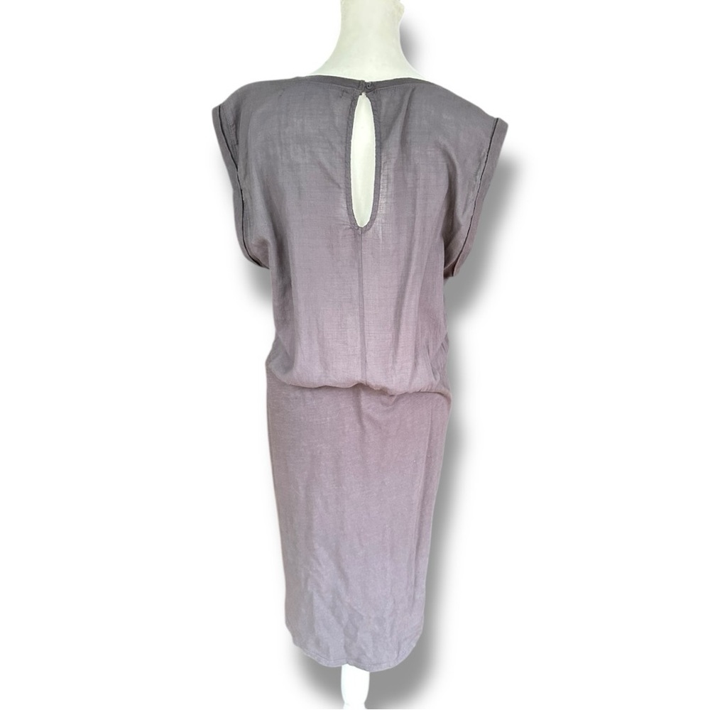 Michael Stars Gray Cotton Rolled Shoulder Sleeveless Shift Mini Dress | Large - Picture 7 of 12
